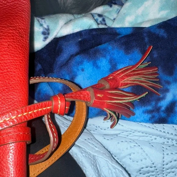Dooney Bourke Florentine Leather Satchel Handbag Red - Picture 7 of 16